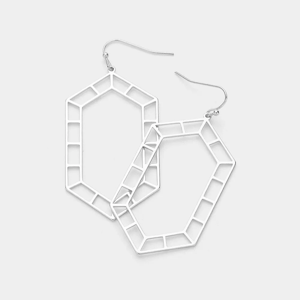 iLLASPARKZ Geometric Hexagon Cutout Dangle Earrings