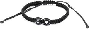 Initial Bracelet for Women Handmade Rope Braided Bracelet Black Heart Bracelet Adjustable Letter Bracelet Personalized A-Z Braided Bracelet Birthday Gifts for Teen Girls