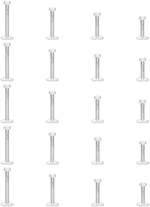 intera 16G clear earrings for sports Bioflex Labret helix piercing jewelry clear nose studs 12pc Set (6mm/8mm/10mm/12mm) for Work, Surgery