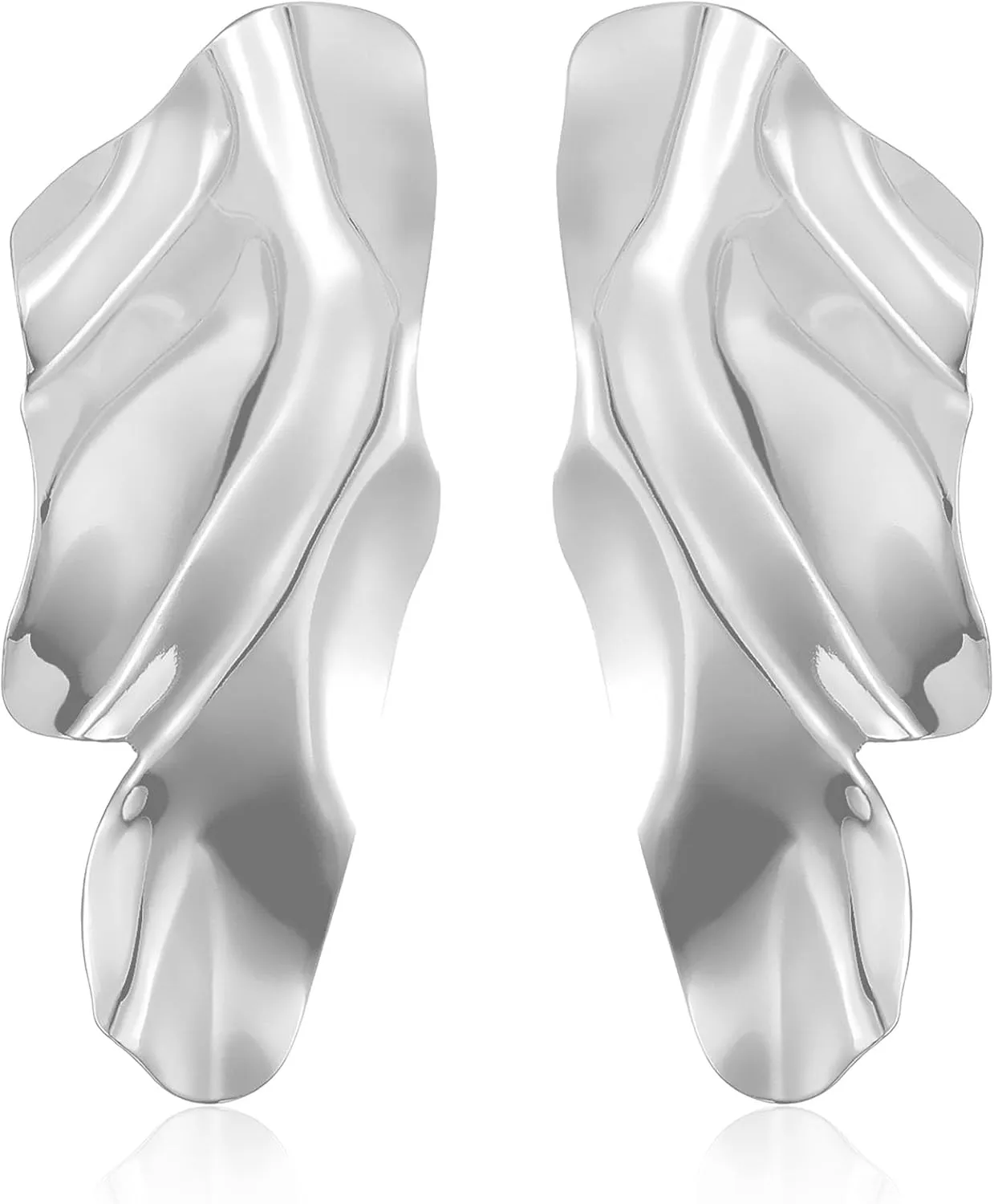 Irregular Geometric Texture Stud Earrings Folds Dangle Creative Minimalism Metal Simple Modern Earrings Jewelry for Women