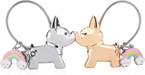 iSuperb 2 Pcs Couple Keychain Bullfighting Personalized Keyring Creative Gift Pendant for Birthday Christmas