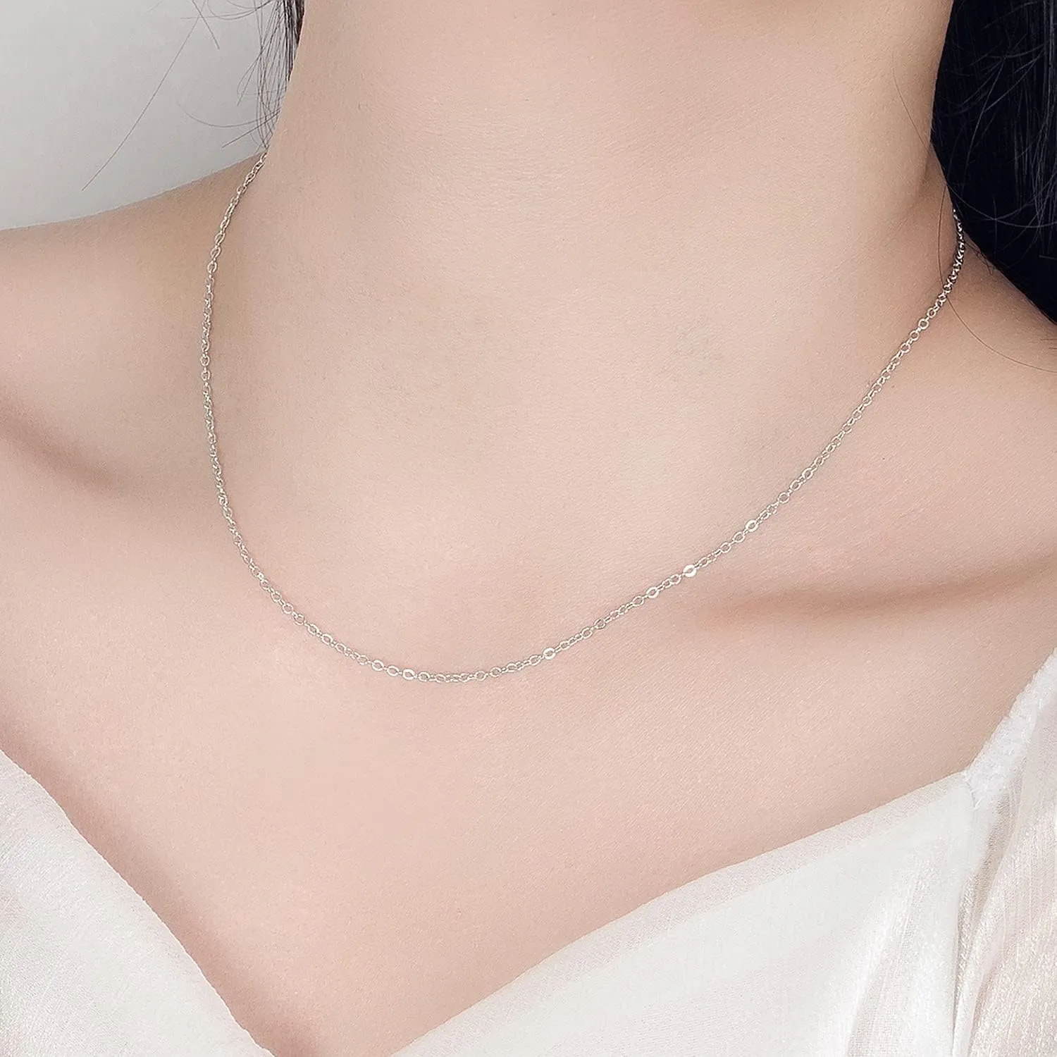 Italian 925 Sterling Silver Necklace For Women 0.9mm Box Chain 1.3mm Rolo Chain O-Chain Lobster Claw Clasp - Pendant Chain - 16 "18" 20 "22" 24 "26" Jewelry Gift