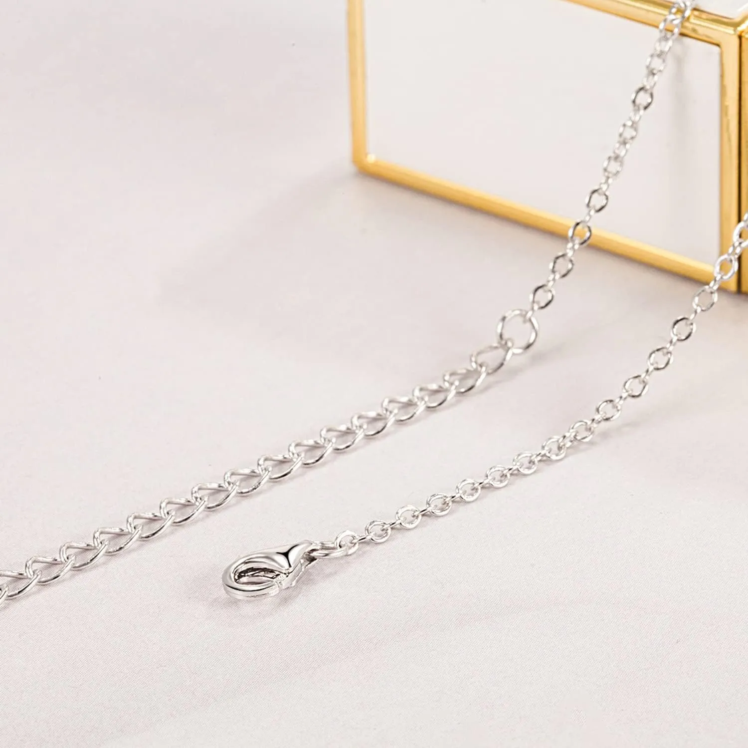 Italian 925 Sterling Silver Necklace For Women 0.9mm Box Chain 1.3mm Rolo Chain O-Chain Lobster Claw Clasp - Pendant Chain - 16 "18" 20 "22" 24 "26" Jewelry Gift