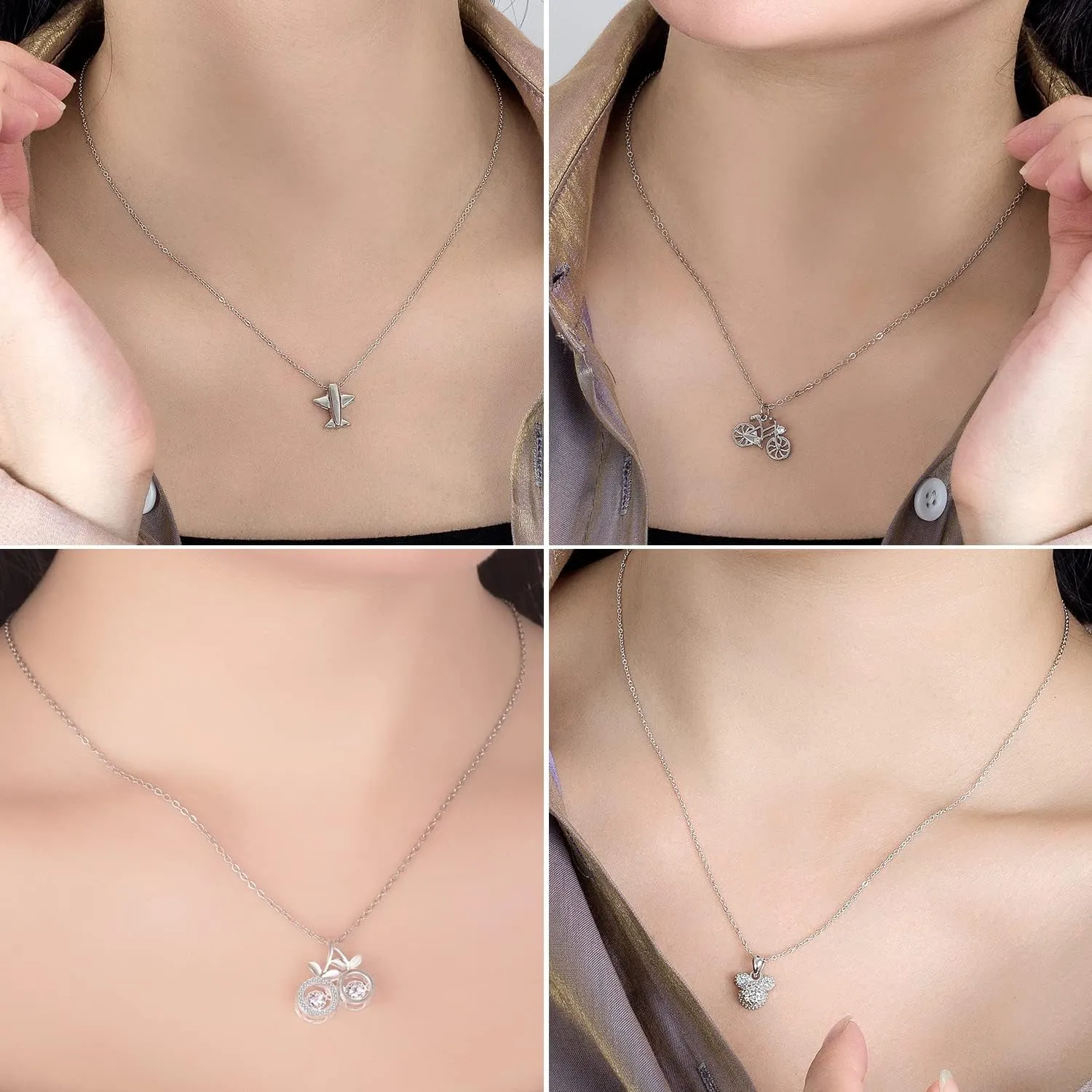 Italian 925 Sterling Silver Necklace For Women 0.9mm Box Chain 1.3mm Rolo Chain O-Chain Lobster Claw Clasp - Pendant Chain - 16 "18" 20 "22" 24 "26" Jewelry Gift