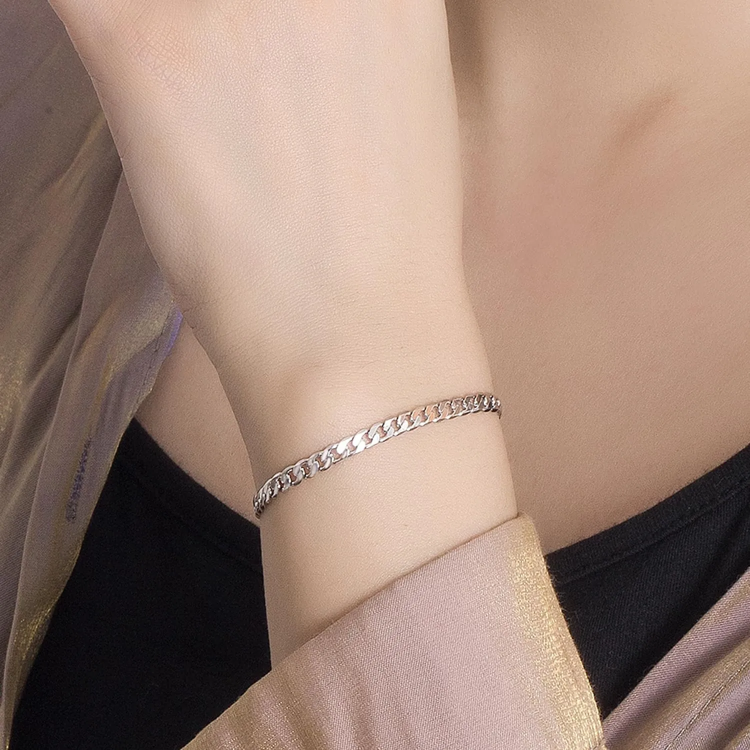 Italy 925 Sterling Silver Men Bracelet 3-4-5MM Diamond Cut Cuban Link Chain 5.9 "6.3" 7" 7.5" 8" 8.5" 9" Fine Cuff Jewelry Gifts For Women