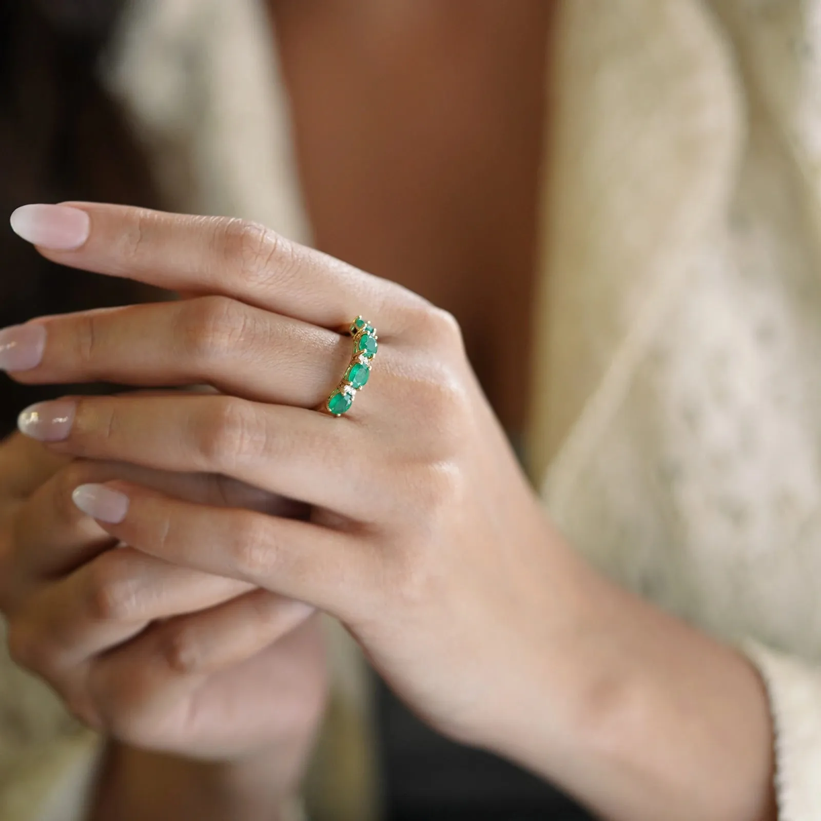 Jessica Emerald Ring