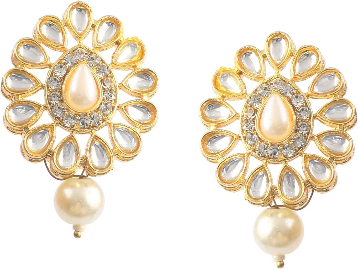 Jewarhaat AD CZ Kundan Pearl Studded Gold Plated Indian Jewelry Sets for Women