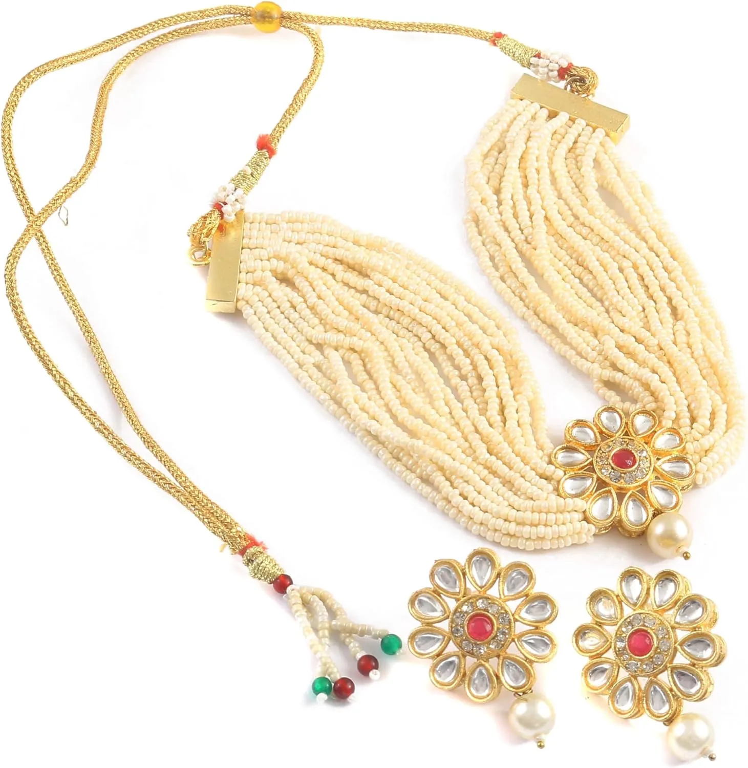 Jewarhaat AD CZ Kundan Pearl Studded Gold Plated Indian Jewelry Sets for Women