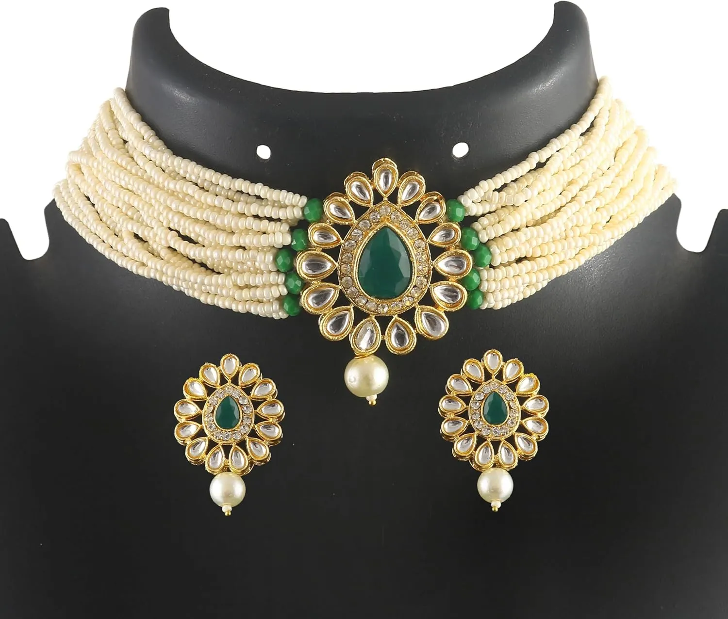 Jewarhaat AD CZ Kundan Pearl Studded Gold Plated Indian Jewelry Sets for Women