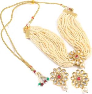 Jewarhaat AD CZ Kundan Pearl Studded Gold Plated Indian Jewelry Sets for Women