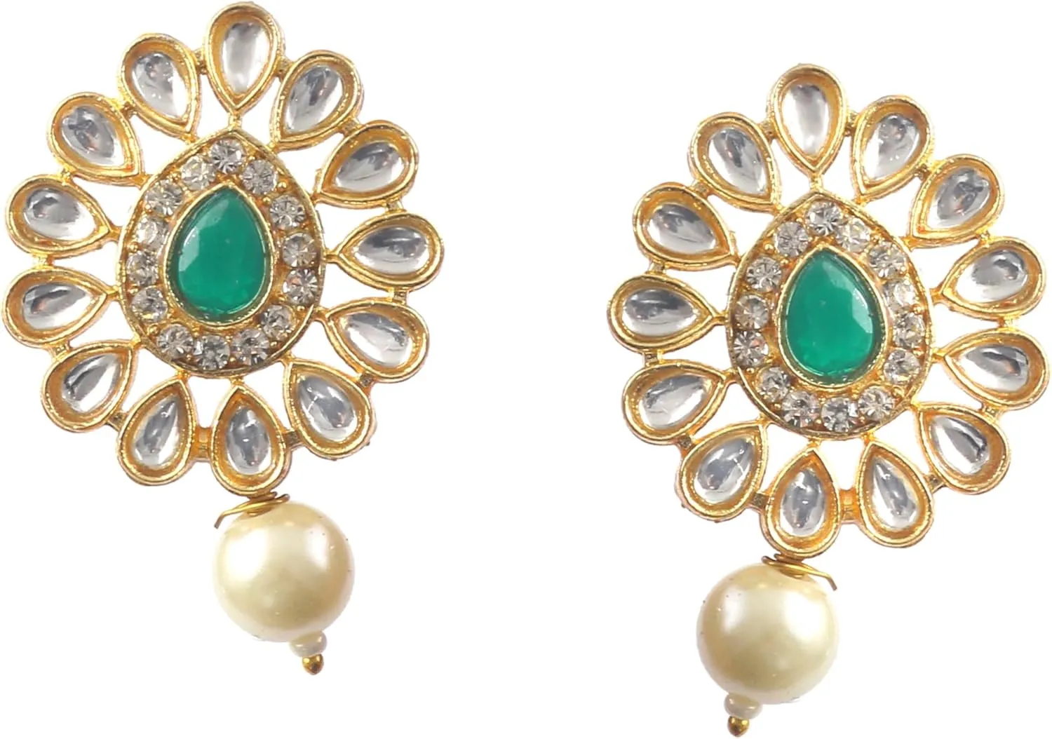 Jewarhaat AD CZ Kundan Pearl Studded Gold Plated Indian Jewelry Sets for Women