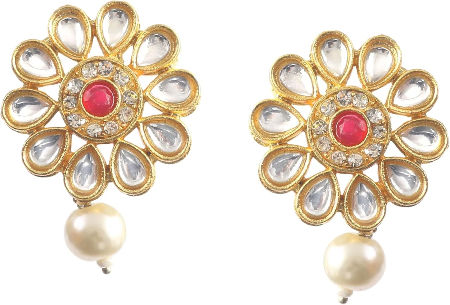 Jewarhaat AD CZ Kundan Pearl Studded Gold Plated Indian Jewelry Sets for Women