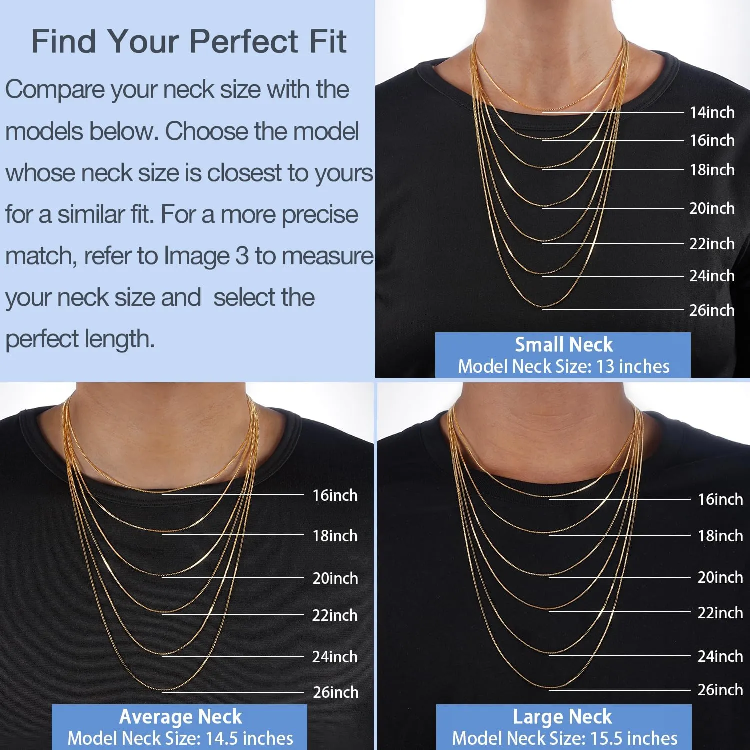 Jewlpire Solid 18K Gold Over 925 Sterling Silver Chain Necklace for Women Girls, 0.8mm Box Chain Lobster Claw Clasp-Super Thin & Strong Necklace Chain 16/18/20/22/24 Inch