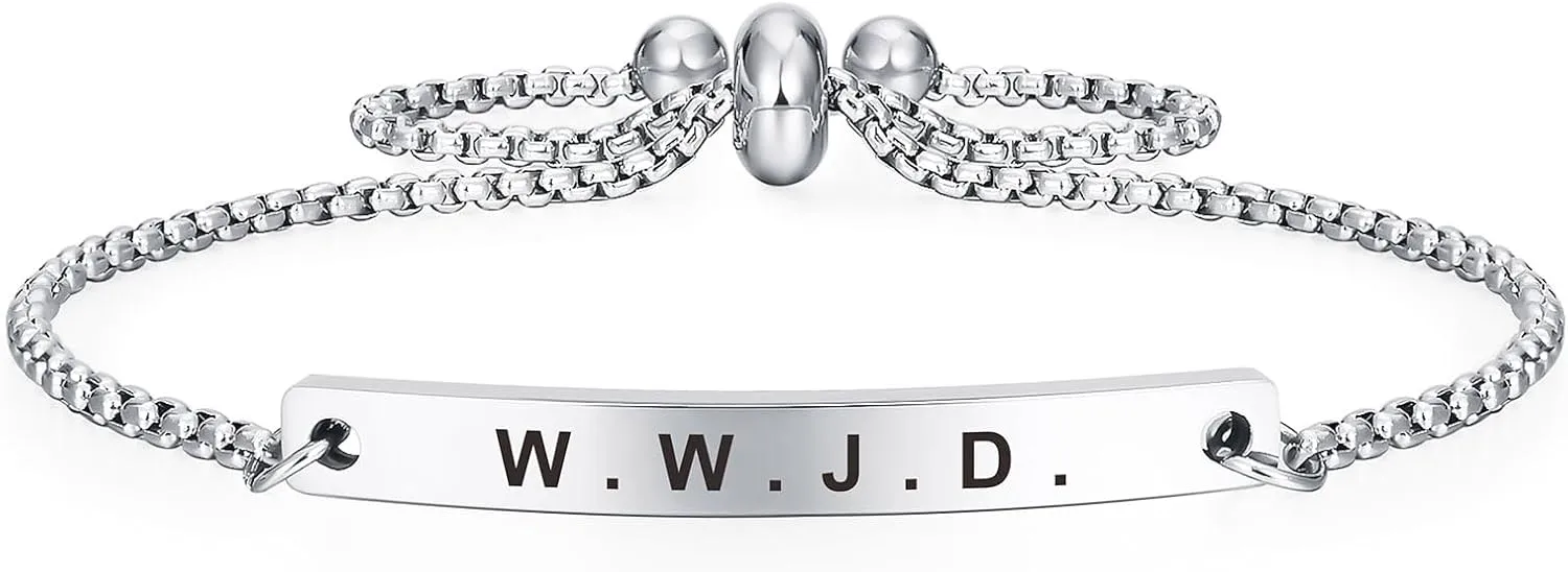 Jzxwan WWJD Bracelet Gifts What Would Jesus Do Link Jewelry for Women