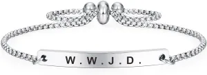 Jzxwan WWJD Bracelet Gifts What Would Jesus Do Link Jewelry for Women