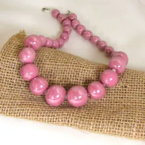 Kazuri Handmade Beaded Necklace Pink Classic Fair Trade