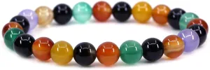 Keleny Gem Semi Precious Gemstones 8mm Natural Stone Round Beads Crystal Stretch Bracelets 7 Inch Unisex