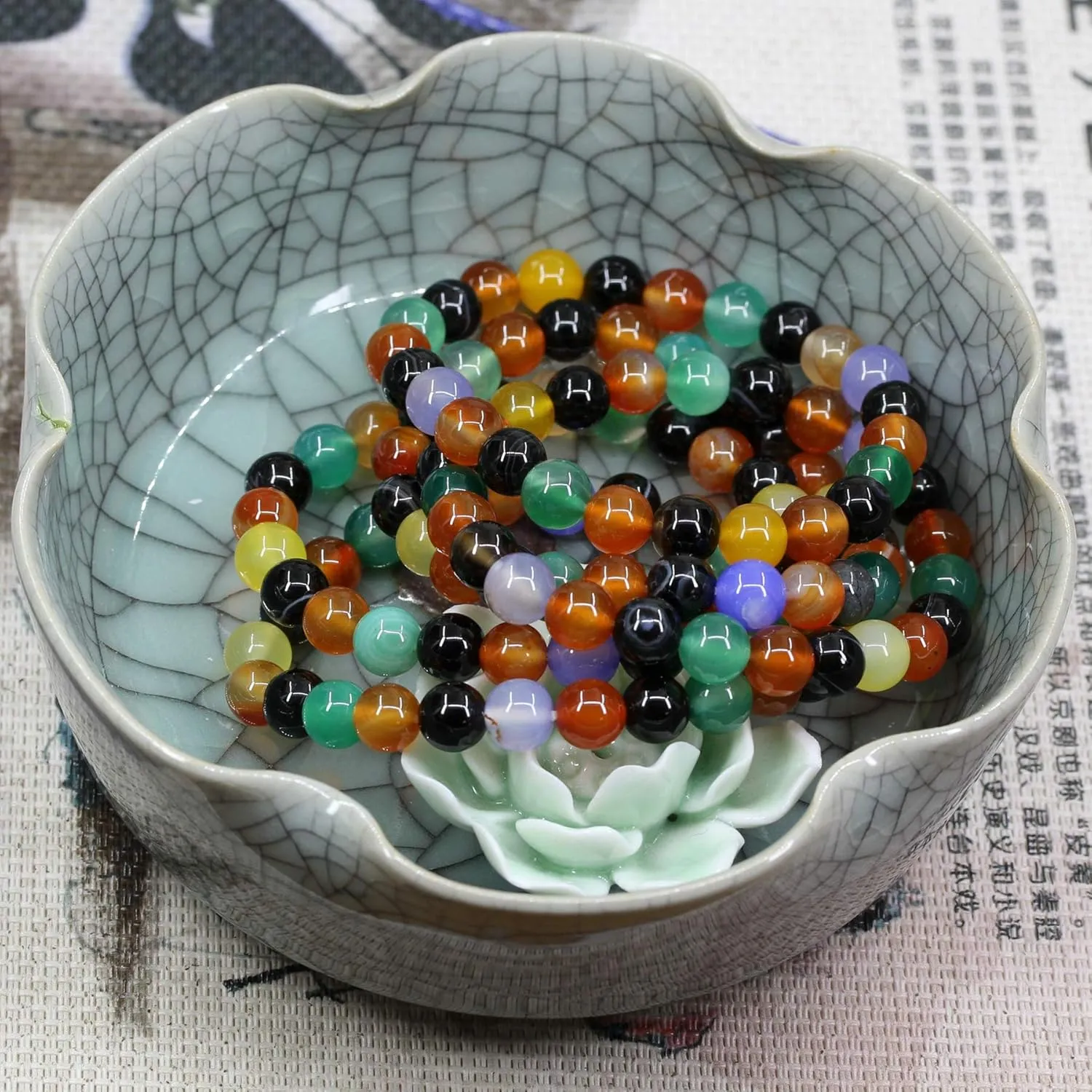 Keleny Gem Semi Precious Gemstones 8mm Natural Stone Round Beads Crystal Stretch Bracelets 7 Inch Unisex