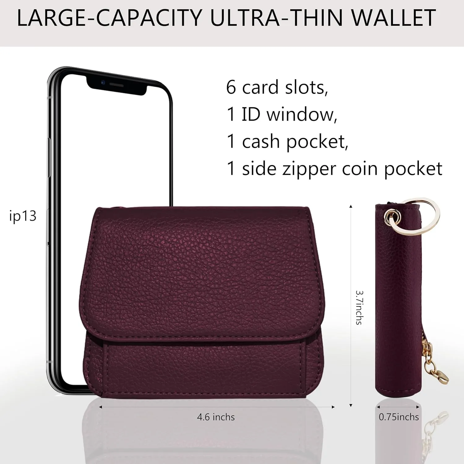 Keychain Wallet RFID Wristlet Wallets for Women,Small Wallets Woman Key Chain Wallet with Coin Pocket and Id Window