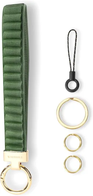 Keychain Wristlet | Cute Key Chain for Car Keys | Alpine Loop Wrist Strap Lanyard with 3 Key Rings for Women Men