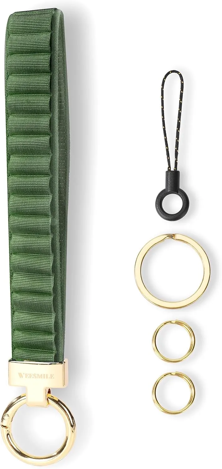 Keychain Wristlet | Cute Key Chain for Car Keys | Alpine Loop Wrist Strap Lanyard with 3 Key Rings for Women Men