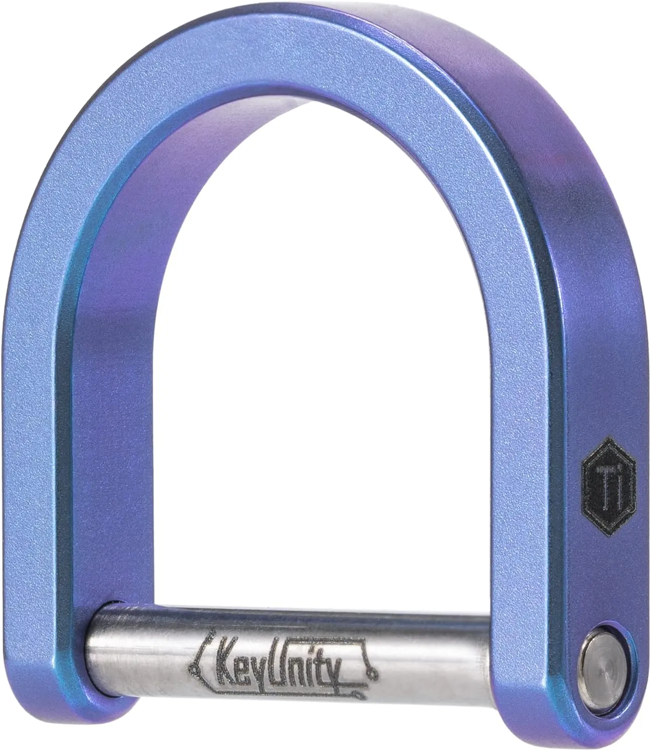 KeyUnity KA17 Titanium D Ring Key Shackle, U Shape Key Ring Horseshoe Clasp for Car Fob, DIY Leather Key Organizer Keychain