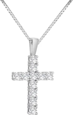 KRKC&CO Moissanite Cross Pendant For Women, S925 Sterling Silver, D Color, 0.66Carat, with 0.8mm 16 2" Rope Chain, Brilliant Excellent Cut Iced Out, 14K Gold, For Her