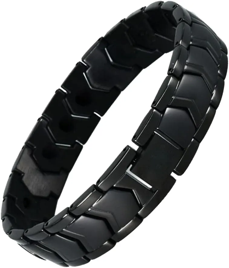 KYOSI Black Bracelet for Men Links Stainless Steels Mens Bracelet Accessories Fashion Jewelry 8.66 inches