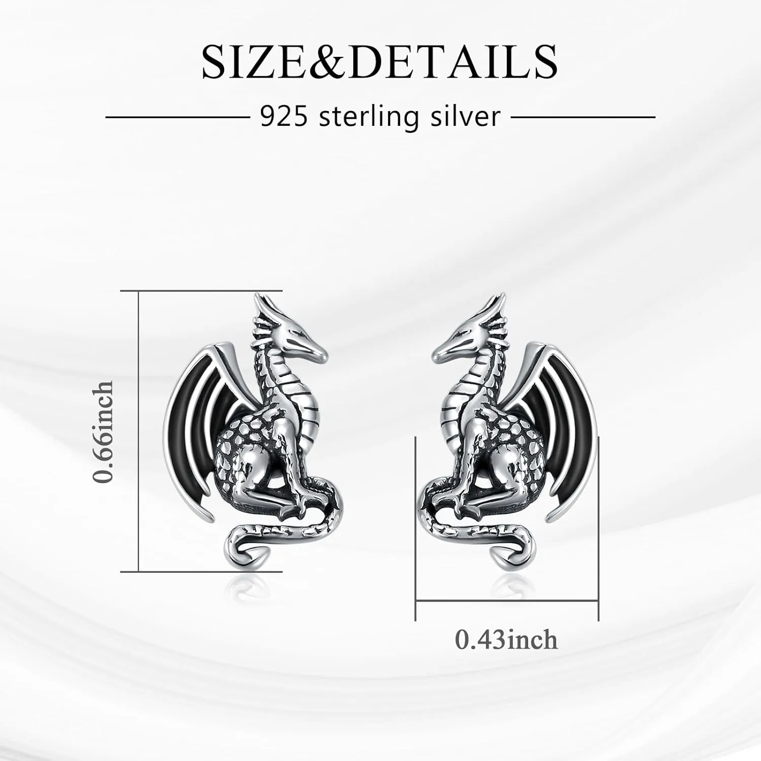 KZX 925 Sterling Silver Stud Earrings Dragon/Dog/Tree Earrings Cute Jewelry for Women