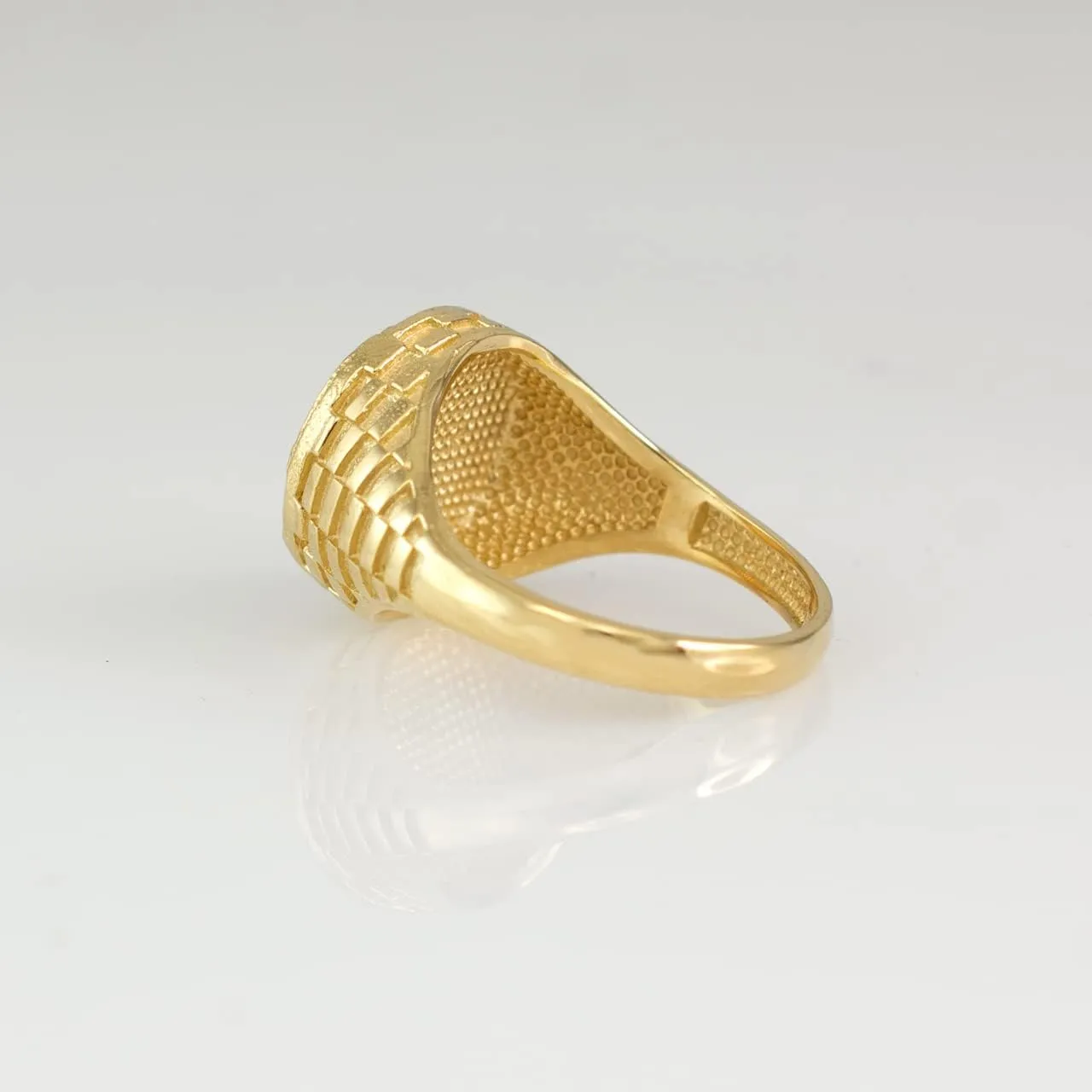 LA BLINGZ 10K Yellow Gold Rugged Aztec Mayan Sun Ring