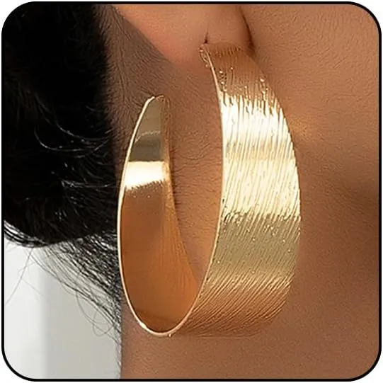 Large Silver Hoop Earrings for Women Lightweight Chunky Gold Hoops Earrings 14k Gold Big Earrings for Women Thick Hoops Earrings Jewelry