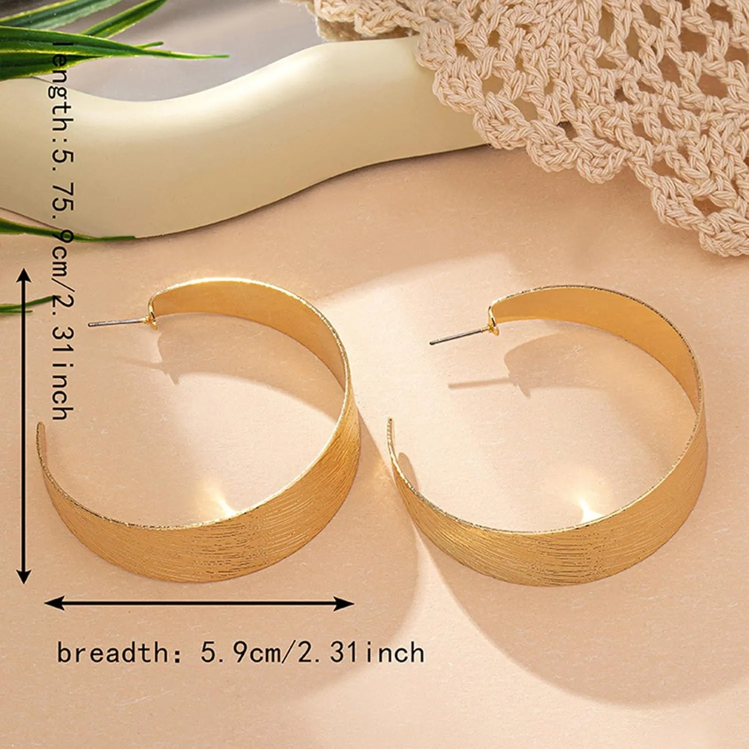Large Silver Hoop Earrings for Women Lightweight Chunky Gold Hoops Earrings 14k Gold Big Earrings for Women Thick Hoops Earrings Jewelry