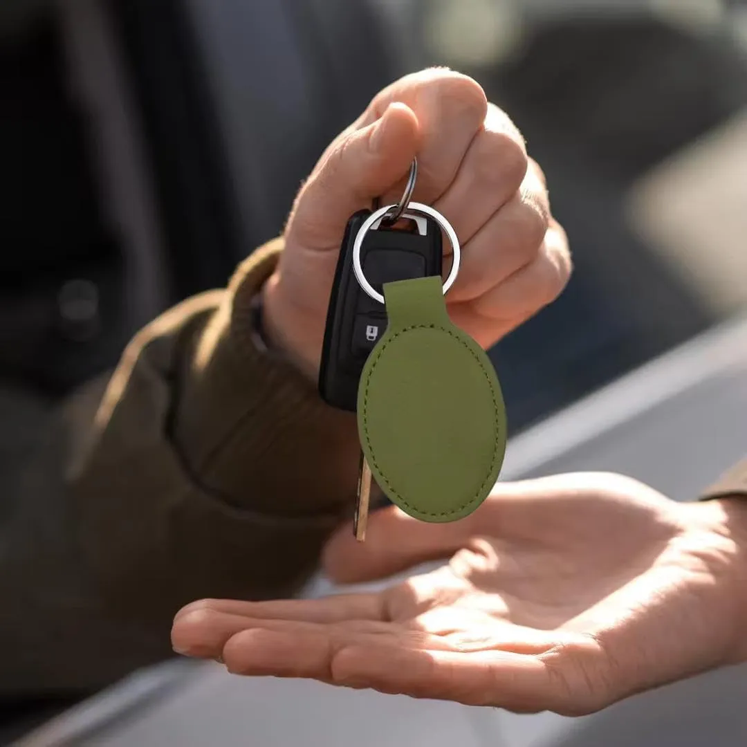 LaserGram Oval Keychain, Deer, Personalized Engraving Included