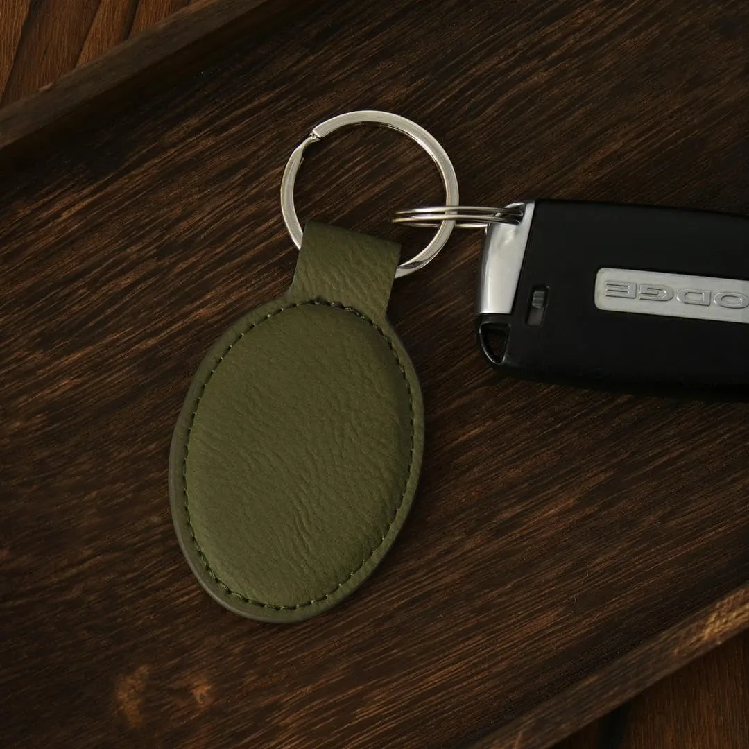 LaserGram Oval Keychain, Deer, Personalized Engraving Included