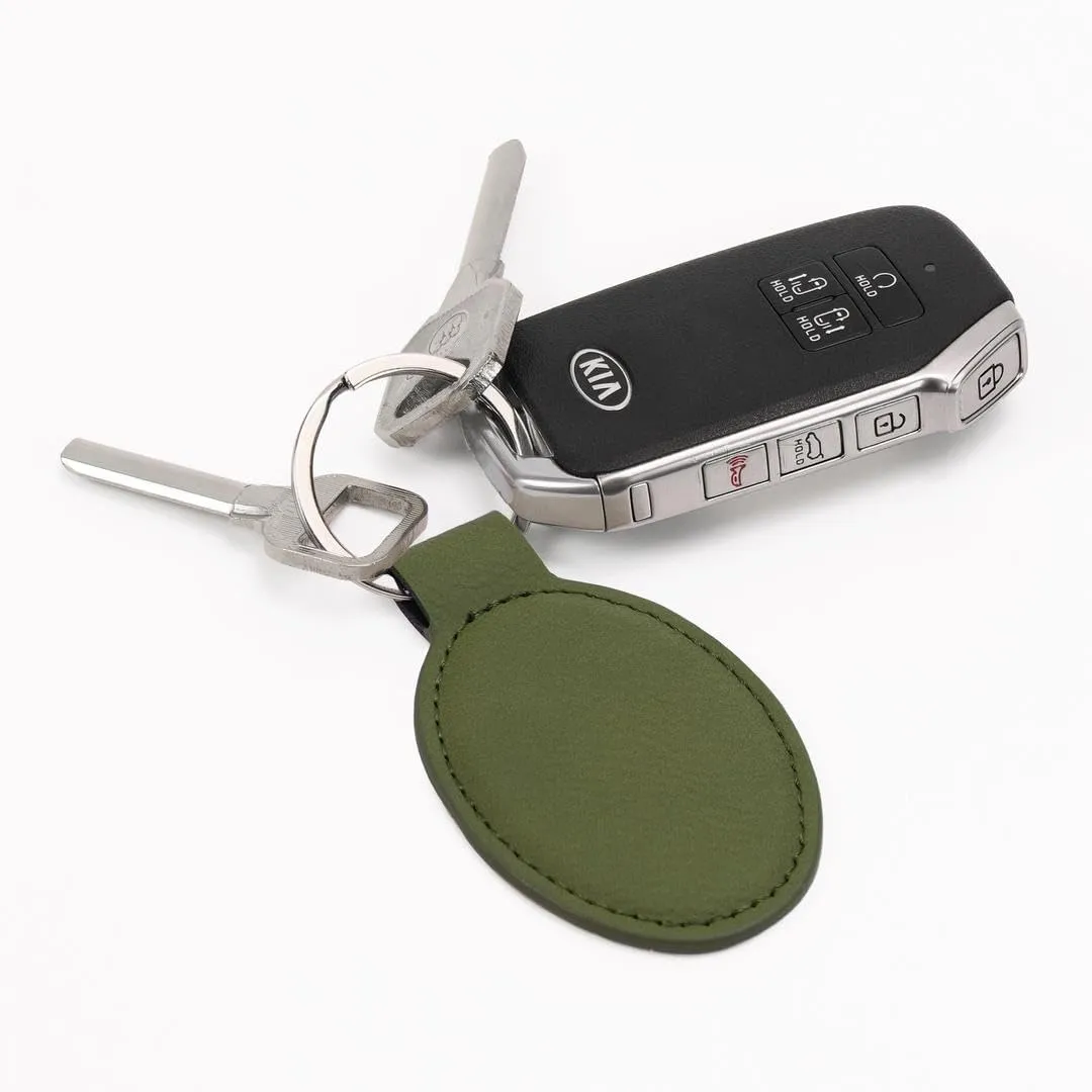 LaserGram Oval Keychain, Deer, Personalized Engraving Included