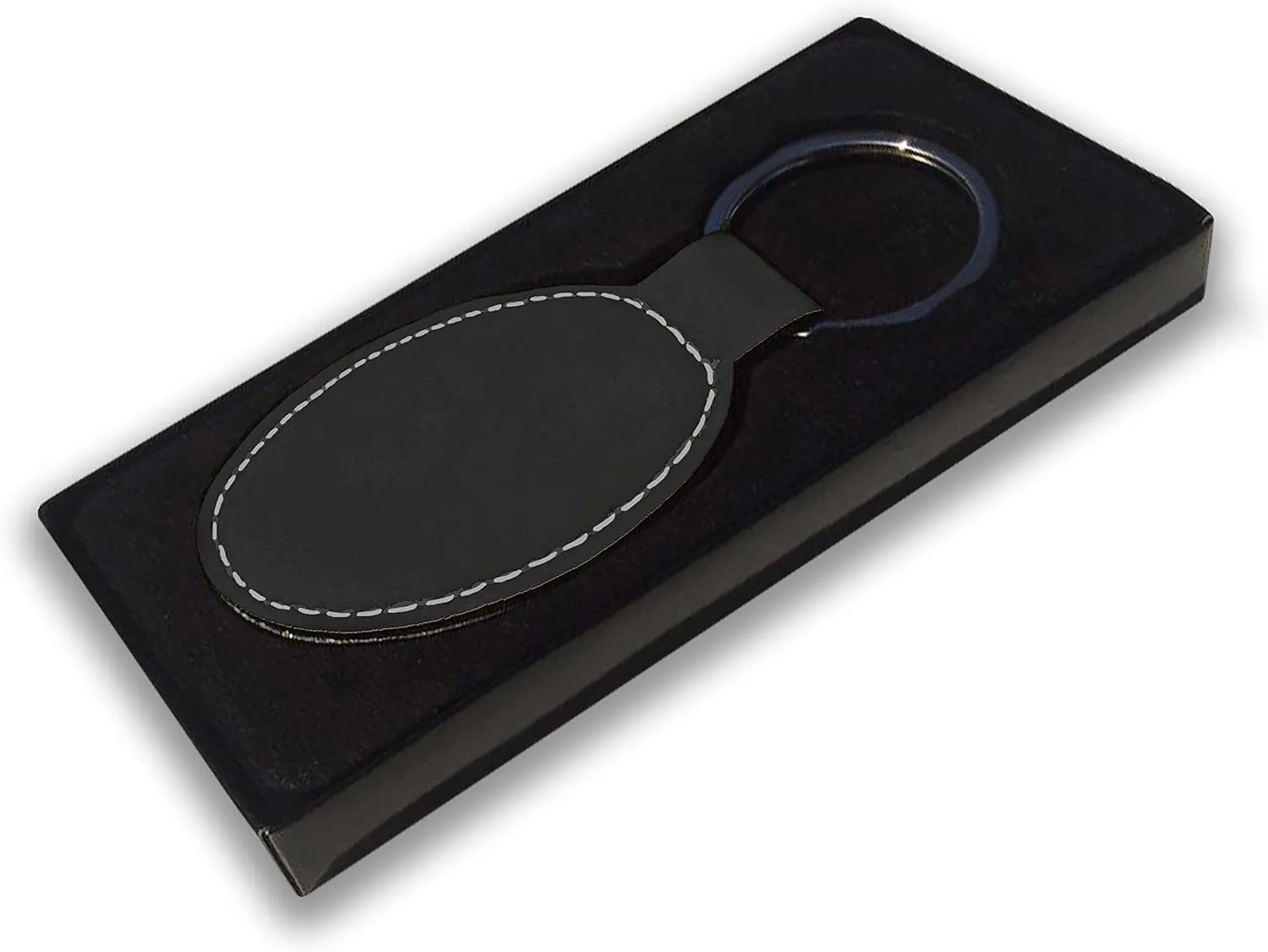 LaserGram Oval Keychain, Grad Cap Class of 2024, 2025, 2026, 2027, Personalized Engraving Included (Black with Silver)