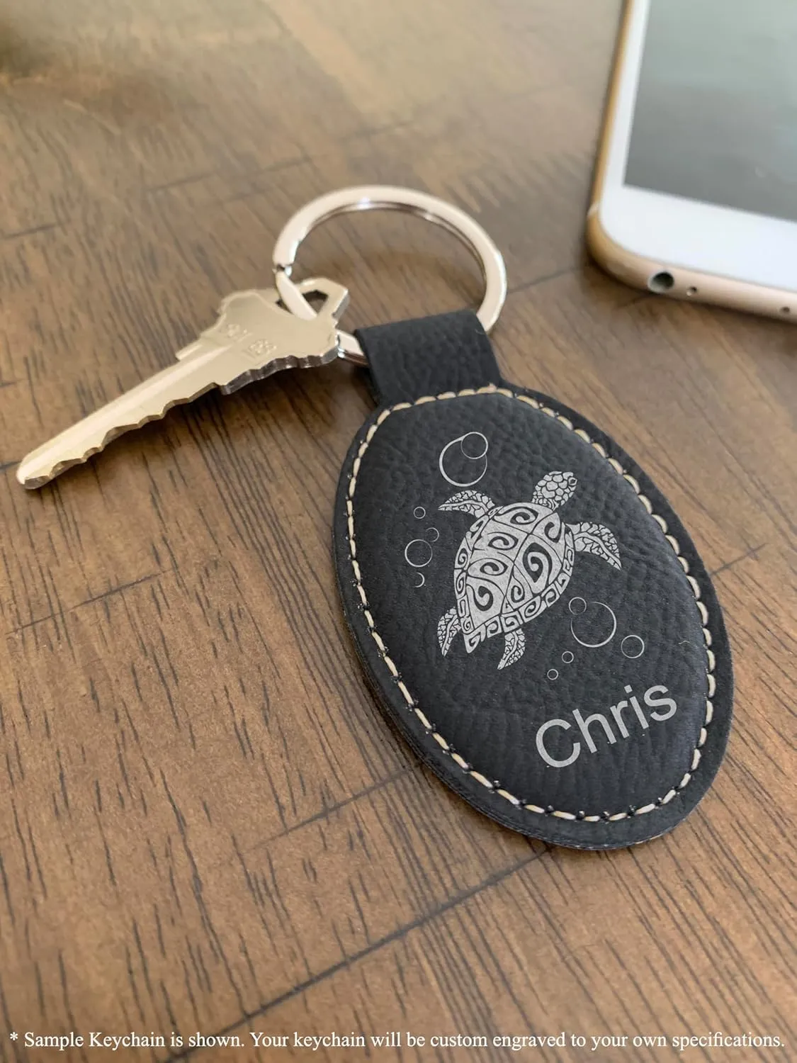 LaserGram Oval Keychain, Grad Cap Class of 2024, 2025, 2026, 2027, Personalized Engraving Included (Black with Silver)
