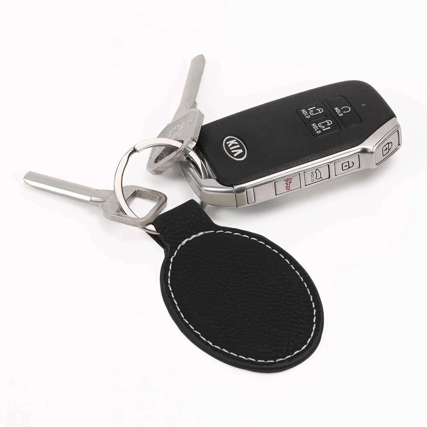 LaserGram Oval Keychain, Grad Cap Class of 2024, 2025, 2026, 2027, Personalized Engraving Included (Black with Silver)