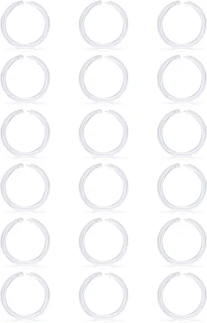 Lcolyoli 18PCS 14G Clear Segment Rings Piercing Retainer Clear Bioflex Plastic Tragus Clicker Helix Cartilage Earrings Hoop Monroe Lip Septum Jewelry for Women Men 6mm 8mm 10mm