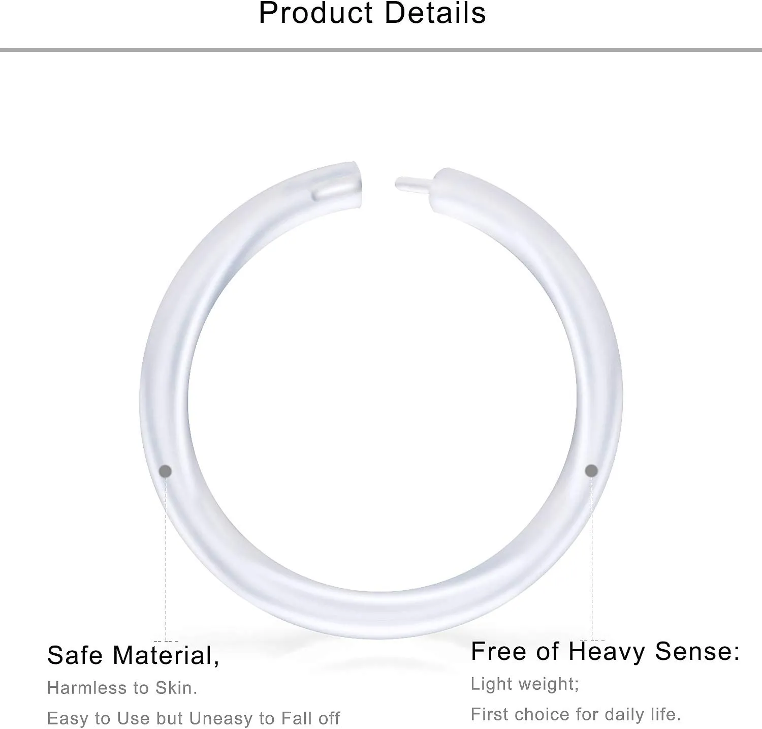 Lcolyoli 24PCS 16G Clear Septum Nose Hoop Rings Retainer Segment Ring Flexible Bioflex Tragus Helix Daith Rook Cartilage Earrings Clicker Hoop Piercing Jewelry for Women Men Dia. 6-12mm