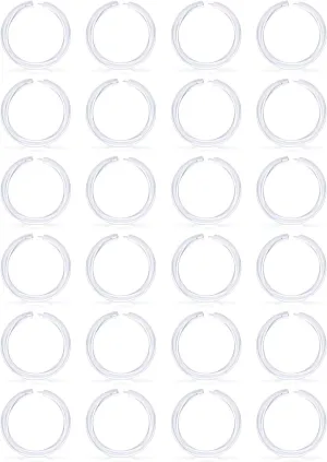Lcolyoli 24PCS 16G Clear Septum Nose Hoop Rings Retainer Segment Ring Flexible Bioflex Tragus Helix Daith Rook Cartilage Earrings Clicker Hoop Piercing Jewelry for Women Men Dia. 6-12mm
