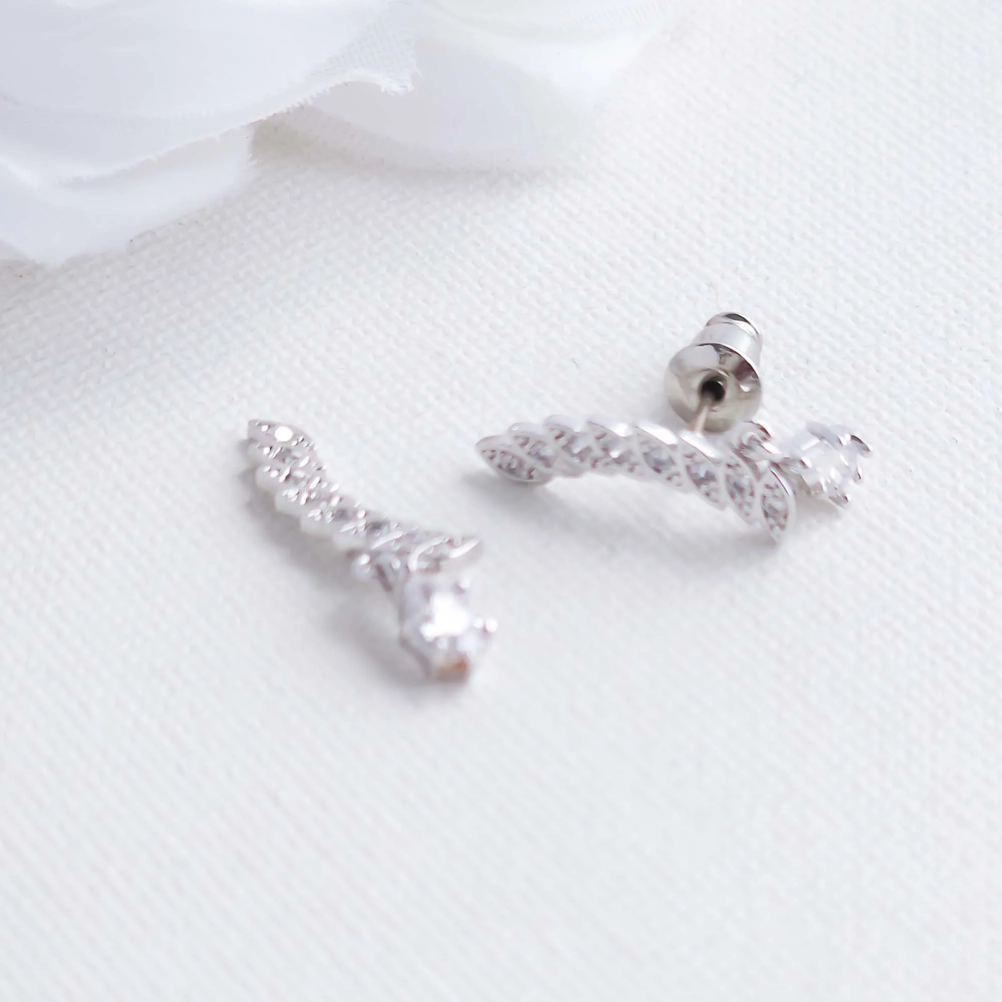 Leaf Climber Earrings-Maeve