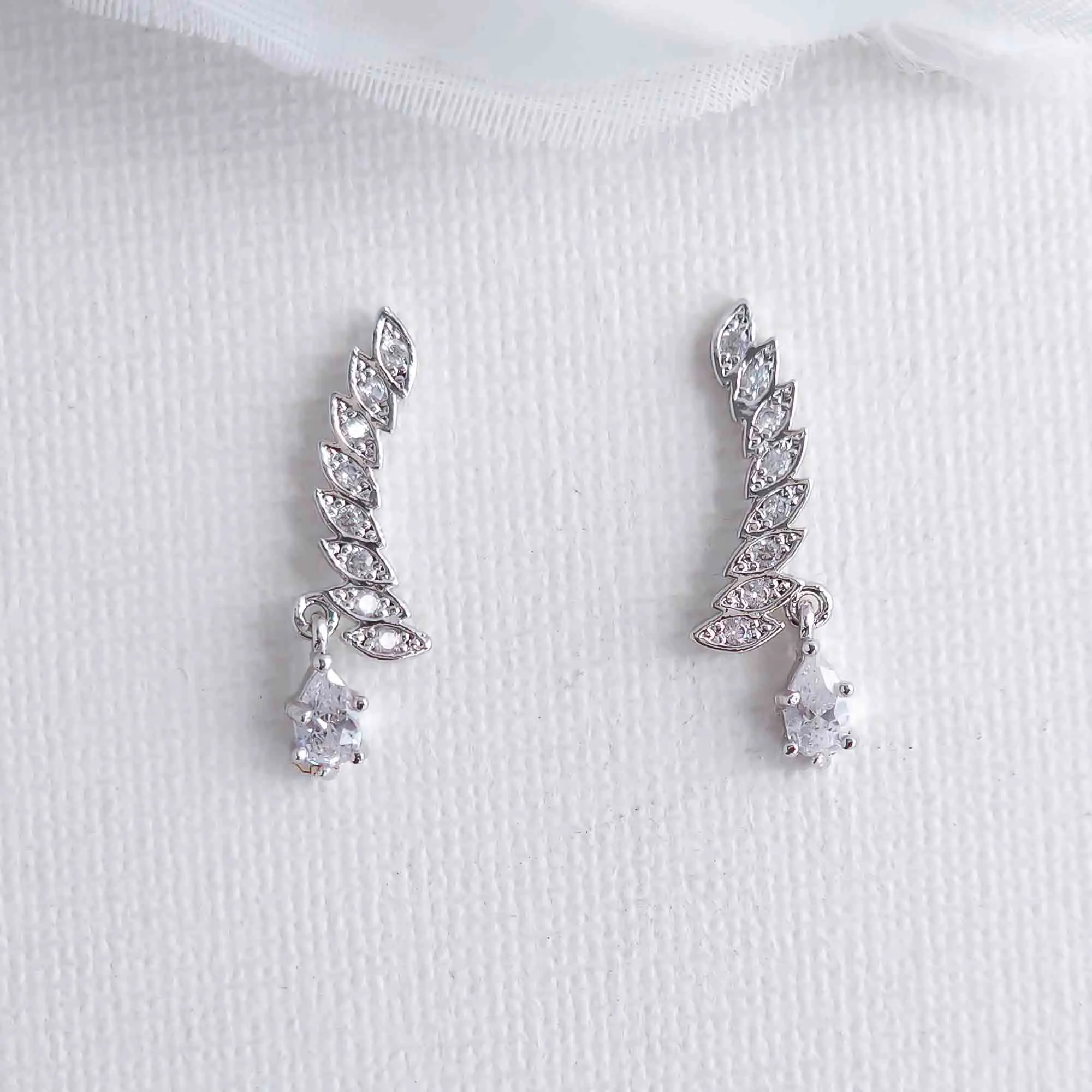 Leaf Climber Earrings-Maeve