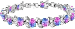 LMXXVJ Fashion Tennis Bracelet Created Emerald White Gold Plated Charm Bracelet Gifts Jewelry for Women