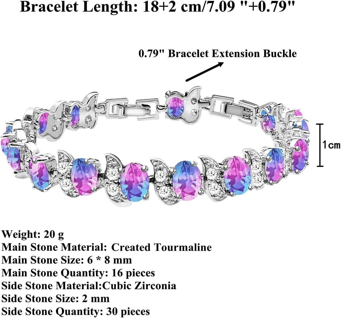 LMXXVJ Fashion Tennis Bracelet Created Emerald White Gold Plated Charm Bracelet Gifts Jewelry for Women