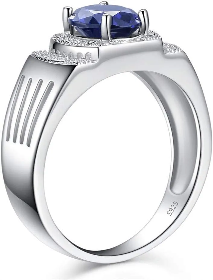 MABELLA His Hers Couple Rings Sterling Silver Womens 3 Stone Wedding Engagement Ring Set& Mens CZ Ring