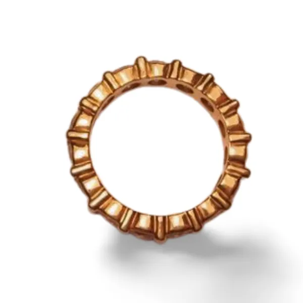 Magnificent Estate 14K Pink Rose Gold Diamond Eternity Wedding Band Ring