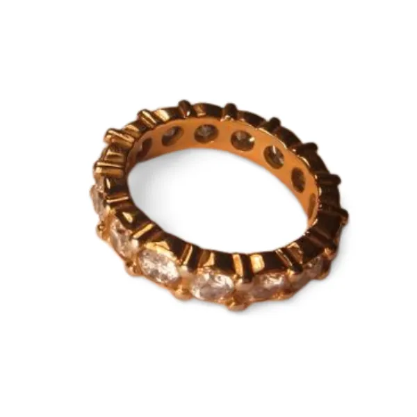 Magnificent Estate 14K Pink Rose Gold Diamond Eternity Wedding Band Ring