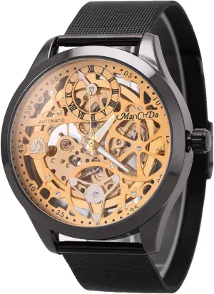 ManChDa Automatic Mens Watch Mechanical Wrist Watch for Men Skeleton Waterproof Watch