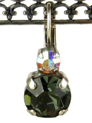 Mariana Handmade Swarovski Crystal Large Round Earrings 1037 3701 Rainbow AB Gra